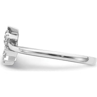 14K White Gold Diamond Star Bypass Ring with Round Diamonds - 0.06 Carat Total Diamond Weight by 0
