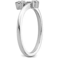 14K White Gold Diamond Star Bypass Ring with Round Diamonds - 0.06 Carat Total Diamond Weight by 0