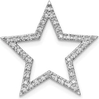 14K White Gold Diamond Star Chain Slide Pendant - 0.004 Carat Total Diamond Weight by Oro Pregiato
