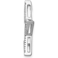14K White Gold Diamond Star Chain Slide Pendant - 0.004 Carat Total Diamond Weight by Oro Pregiato