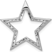 14K White Gold Diamond Star Chain Slide Pendant - 0.004 Carat Total Diamond Weight by Oro Pregiato