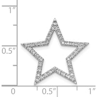 14K White Gold Diamond Star Chain Slide Pendant - 0.004 Carat Total Diamond Weight by Oro Pregiato