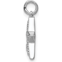 14K White Gold Diamond Star Charm Pendant with 10 Round Diamonds - 0.05 Carat Total Diamond Weight by Oro Pregiato