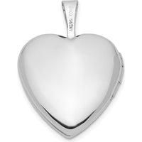 14K White Gold Diamond Star Heart Locket - 0.01 Carat Diamond by Monteluci Fine Jewelry