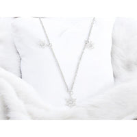 14K White Gold Diamond Star Motif Necklace with 0.16 Carat Total Diamond Weight - Royal Jewelry