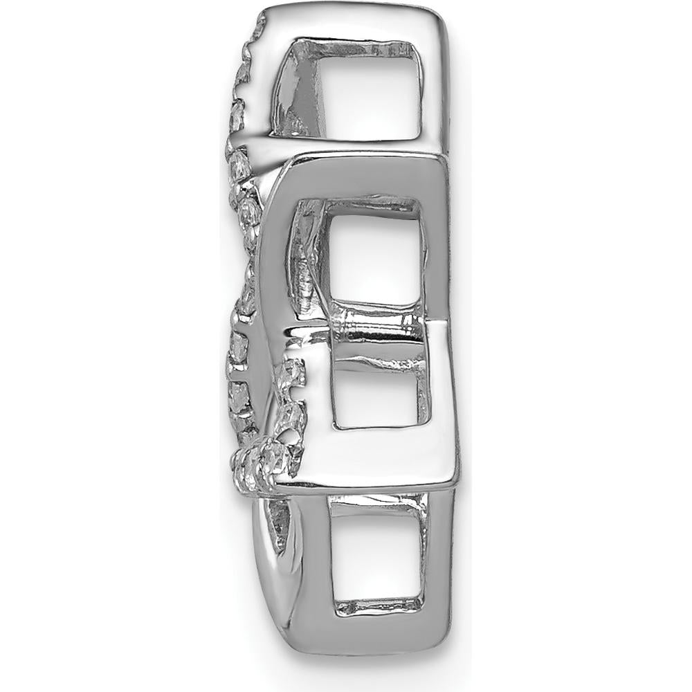 14K White Gold Diamond Star of David Chain Slide Pendant - 1/8 Carat Diamond Total Weight by Monteluci Fine Jewelry