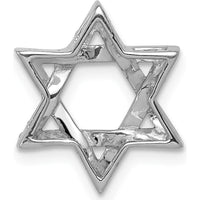 14K White Gold Diamond Star of David Chain Slide Pendant - 1/8 Carat Diamond Total Weight by Monteluci Fine Jewelry