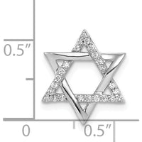 14K White Gold Diamond Star of David Chain Slide Pendant - 1/8 Carat Diamond Total Weight by Monteluci Fine Jewelry