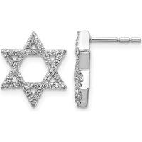 14K White Gold Diamond Star of David Earrings - 0.48 Carats Total Diamond Weight by Monteluci Fine Jewelry