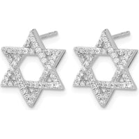 14K White Gold Diamond Star of David Earrings - 0.48 Carats Total Diamond Weight by Monteluci Fine Jewelry