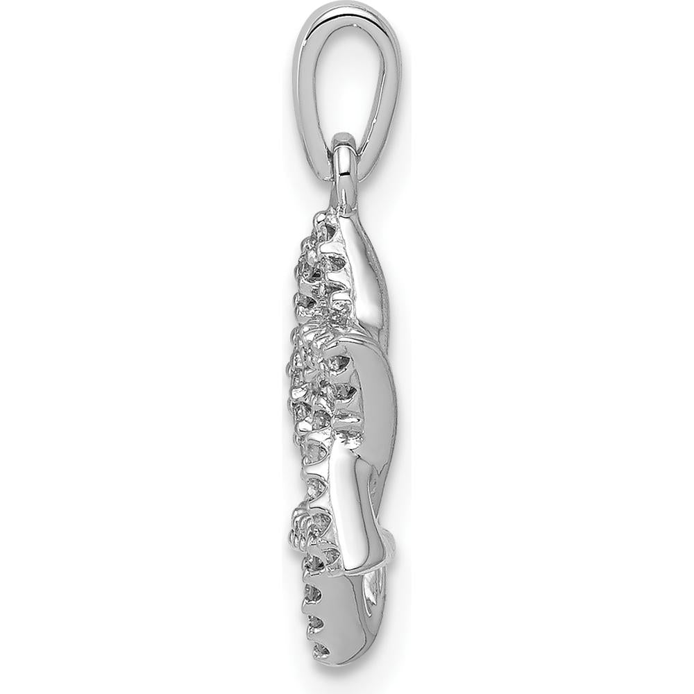 14K White Gold Diamond Star of David Pendant - 0.13 Carat Total Diamond Weight by Oro Pregiato