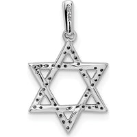 14K White Gold Diamond Star of David Pendant - 0.13 Carat Total Diamond Weight by Oro Pregiato