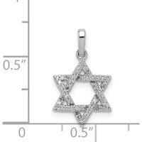 14K White Gold Diamond Star of David Pendant - 0.13 Carat Total Diamond Weight by Oro Pregiato