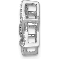 14K White Gold Diamond Star of David Pendant Slide with 1/10 Carat Round Diamonds by Monteluci Fine Jewelry