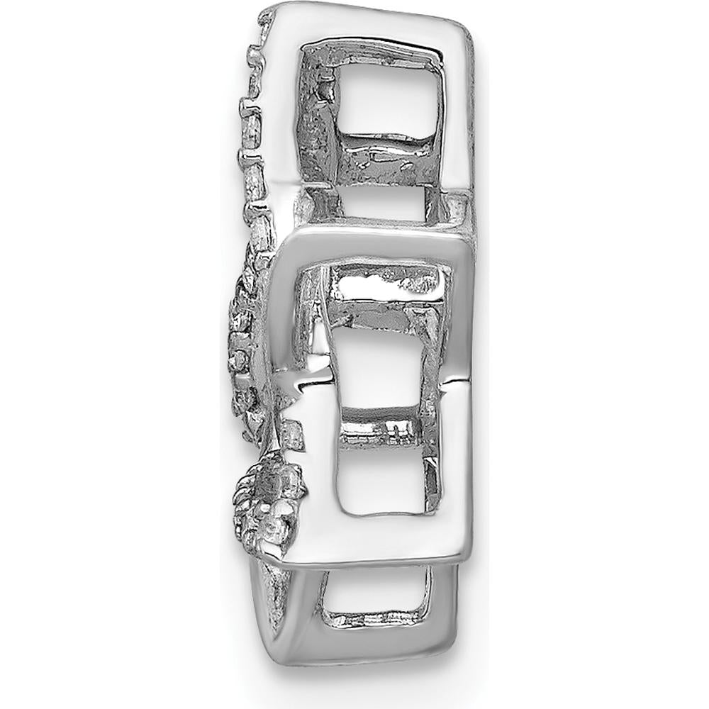 14K White Gold Diamond Star of David Pendant Slide with 1/10 Carat Round Diamonds by Monteluci Fine Jewelry