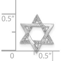 14K White Gold Diamond Star of David Pendant Slide with 1/10 Carat Round Diamonds by Monteluci Fine Jewelry