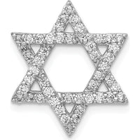 14K White Gold Diamond Star of David Pendant with Round Diamonds - 0.12 Carat Total Diamond Weight by Monteluci Fine Jewelry
