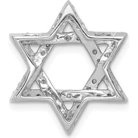 14K White Gold Diamond Star of David Pendant with Round Diamonds - 0.12 Carat Total Diamond Weight by Monteluci Fine Jewelry