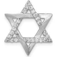 14K White Gold Diamond Star of David Pendant with Round Diamonds - 1/4 Carat Total Diamond Weight by Monteluci Fine Jewelry