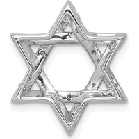 14K White Gold Diamond Star of David Pendant with Round Diamonds - 1/4 Carat Total Diamond Weight by Monteluci Fine Jewelry