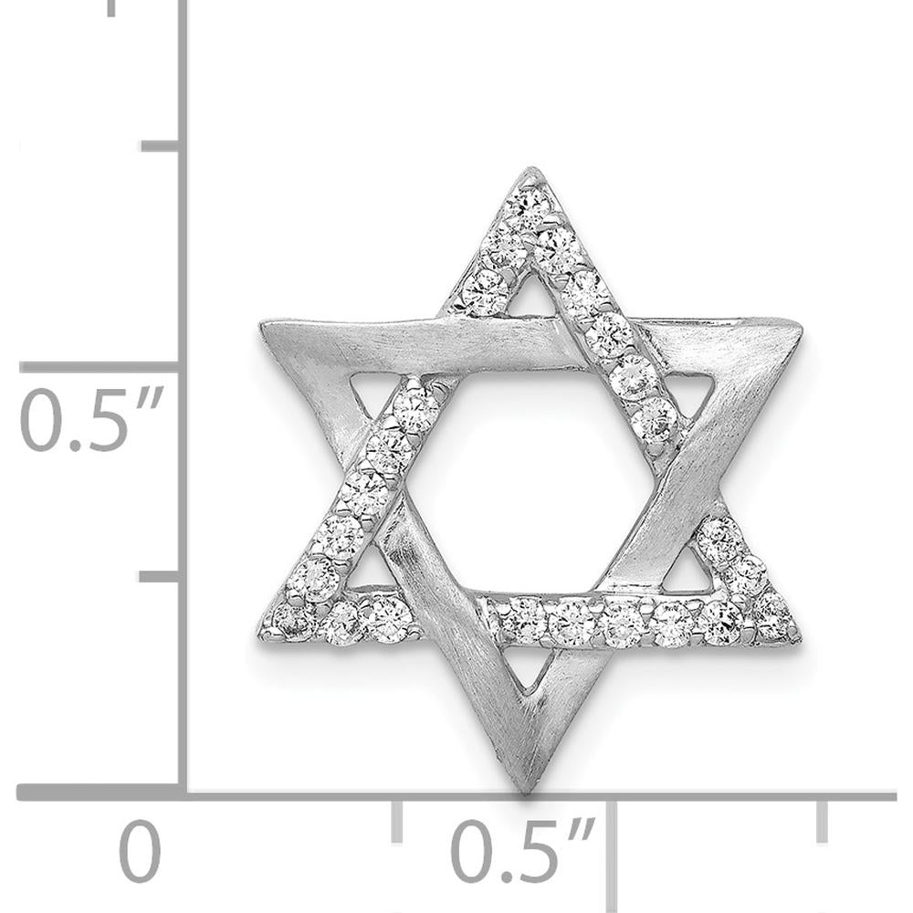 14K White Gold Diamond Star of David Pendant with Round Diamonds - 1/4 Carat Total Diamond Weight by Monteluci Fine Jewelry