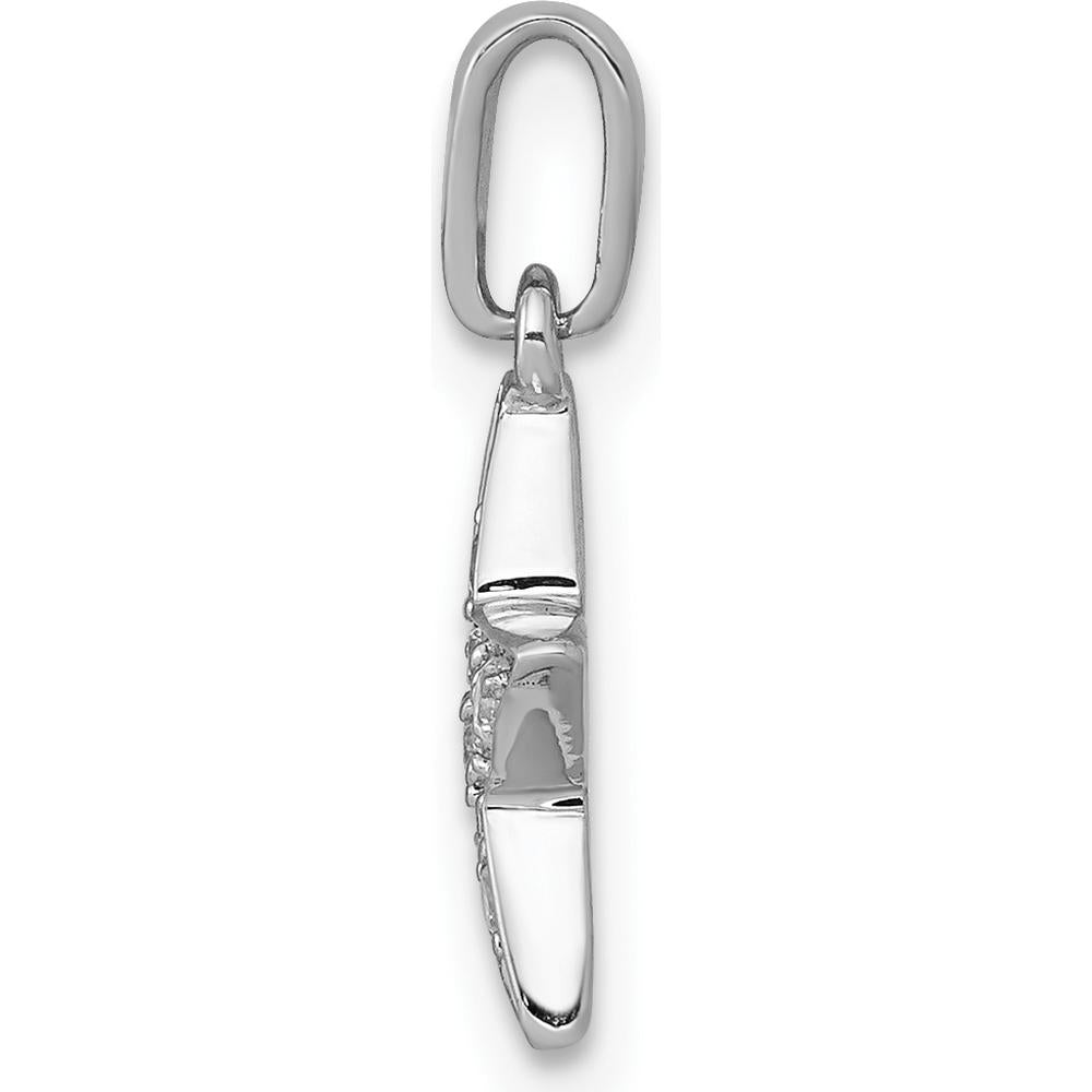14K White Gold Diamond Star Pendant Necklace with 1/10 Carat of Round Diamonds by Oro Pregiato