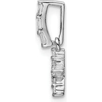 14K White Gold Diamond Star Pendant with Round and Baguette Diamonds - 1/10 Carat Total Diamond Weight by Oro Pregiato