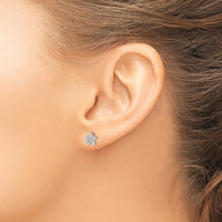 14K White Gold Diamond Star Post Earrings - 0.025 Carat Total Diamond Weight by Monteluci Fine Jewelry