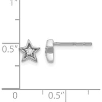 14K White Gold Diamond Star Post Earrings - 0.025 Carat Total Diamond Weight by Monteluci Fine Jewelry