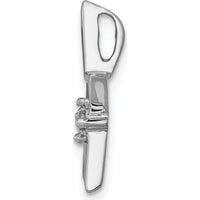 14K White Gold Diamond Star Slide Pendant with 0.01 Carat Round Diamond by Oro Pregiato