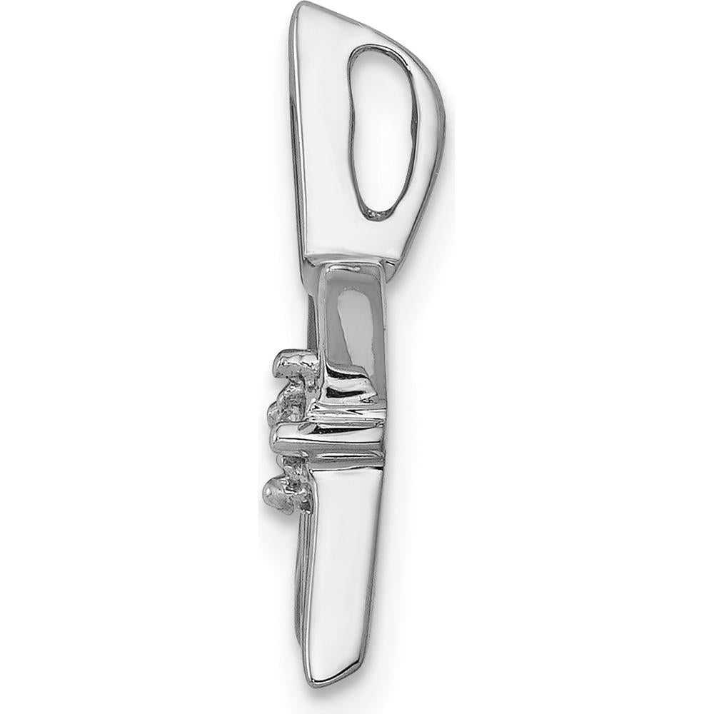 14K White Gold Diamond Star Slide Pendant with 0.01 Carat Round Diamond by Oro Pregiato