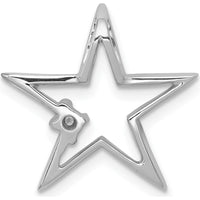 14K White Gold Diamond Star Slide Pendant with 0.01 Carat Round Diamond by Oro Pregiato