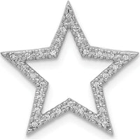 14K White Gold Diamond Star Slide Pendant with 30 Round Diamonds - 0.09 Carat Total Diamond Weight by Oro Pregiato