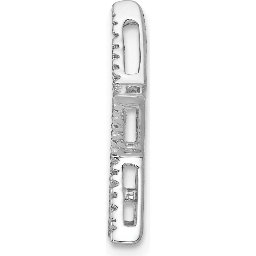 14K White Gold Diamond Star Slide Pendant with 30 Round Diamonds - 0.09 Carat Total Diamond Weight by Oro Pregiato