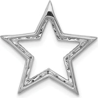 14K White Gold Diamond Star Slide Pendant with 30 Round Diamonds - 0.09 Carat Total Diamond Weight by Oro Pregiato