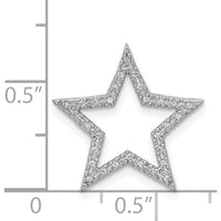 14K White Gold Diamond Star Slide Pendant with 30 Round Diamonds - 0.09 Carat Total Diamond Weight by Oro Pregiato