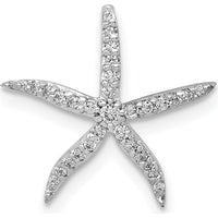 14K White Gold Diamond Starfish Pendant Slide with 1/8 Carat Total Diamond Weight by Monteluci Fine Jewelry