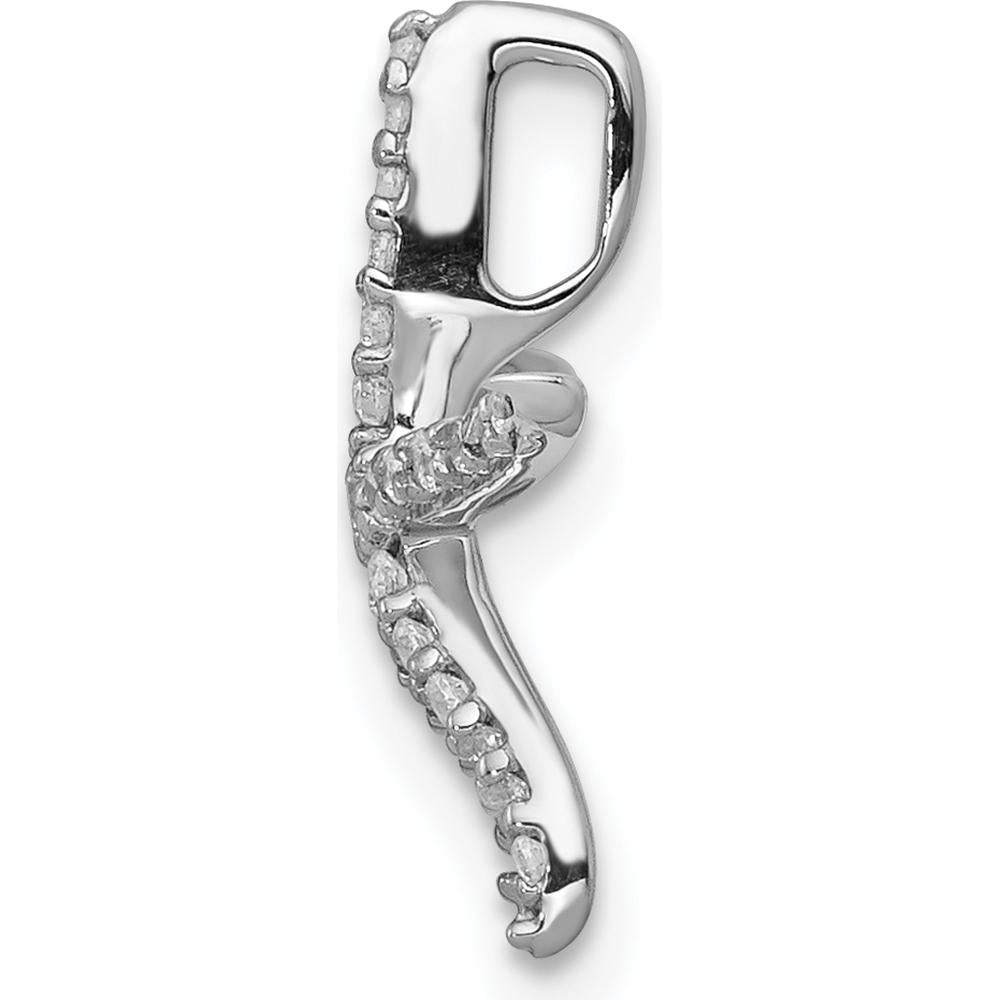 14K White Gold Diamond Starfish Pendant Slide with 1/8 Carat Total Diamond Weight by Monteluci Fine Jewelry