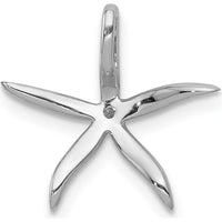 14K White Gold Diamond Starfish Pendant Slide with 1/8 Carat Total Diamond Weight by Monteluci Fine Jewelry
