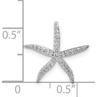 14K White Gold Diamond Starfish Pendant Slide with 1/8 Carat Total Diamond Weight by Monteluci Fine Jewelry