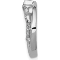 14K White Gold Diamond Stars Chain Slide Pendant - 0.065 Carat Total Diamond Weight by Oro Pregiato