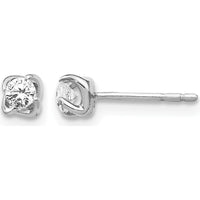 14K White Gold Diamond Stud Earrings - 0.10 Carat Total Diamond Weight by Monteluci Fine Jewelry