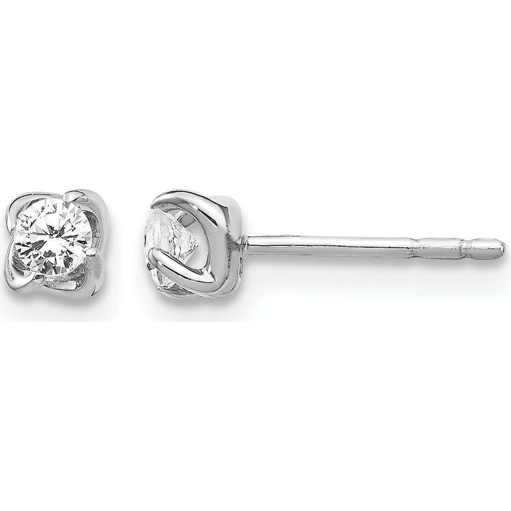 14K White Gold Diamond Stud Earrings - 0.10 Carat Total Diamond Weight by Monteluci Fine Jewelry