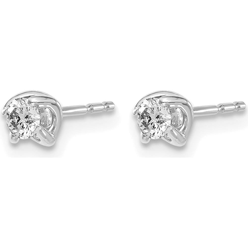 14K White Gold Diamond Stud Earrings - 0.10 Carat Total Diamond Weight by Monteluci Fine Jewelry