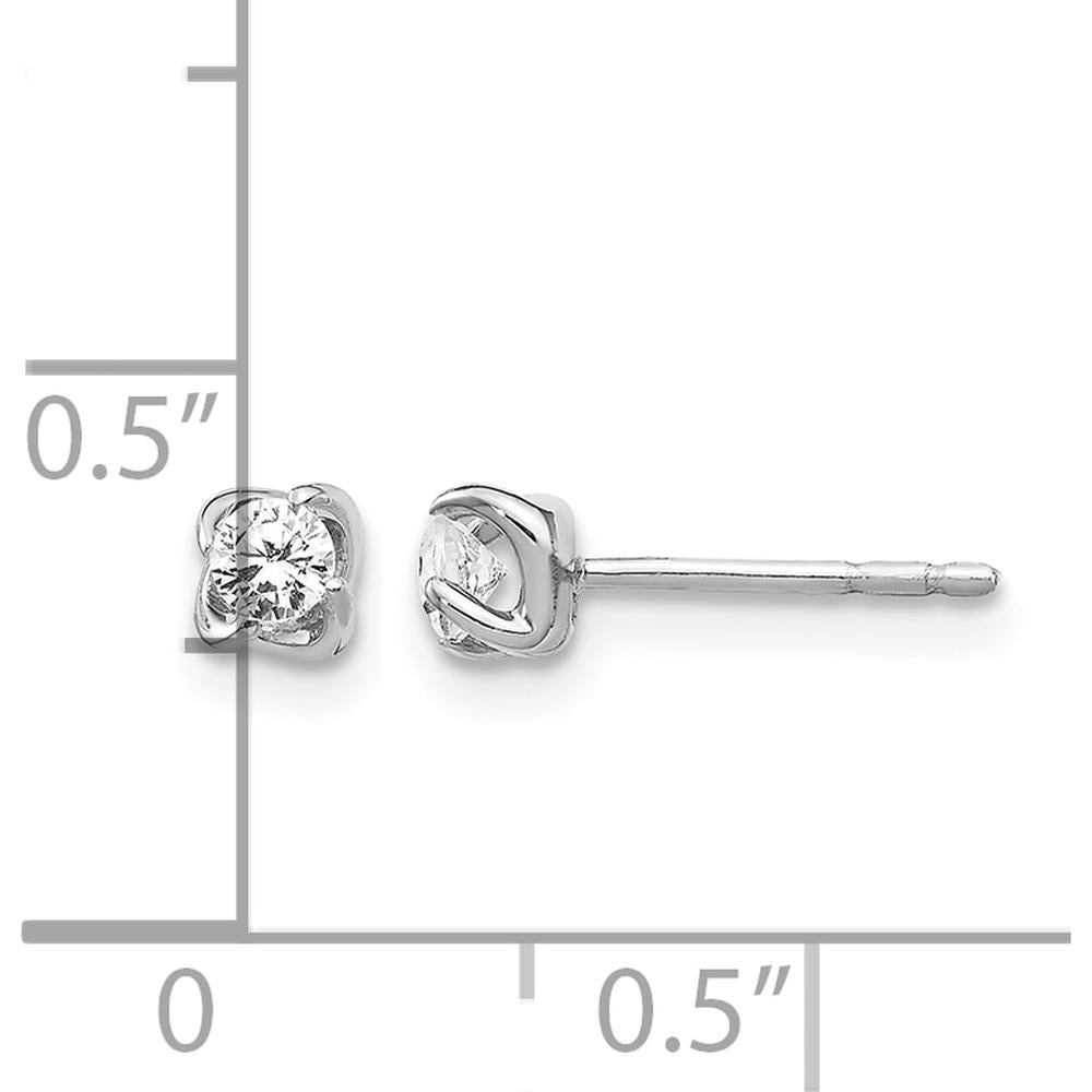 14K White Gold Diamond Stud Earrings - 0.10 Carat Total Diamond Weight by Monteluci Fine Jewelry