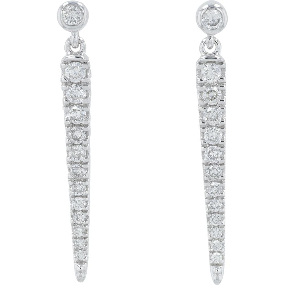 14K White Gold Diamond Stud Earrings - 0.45 Carat Total Diamond Weight