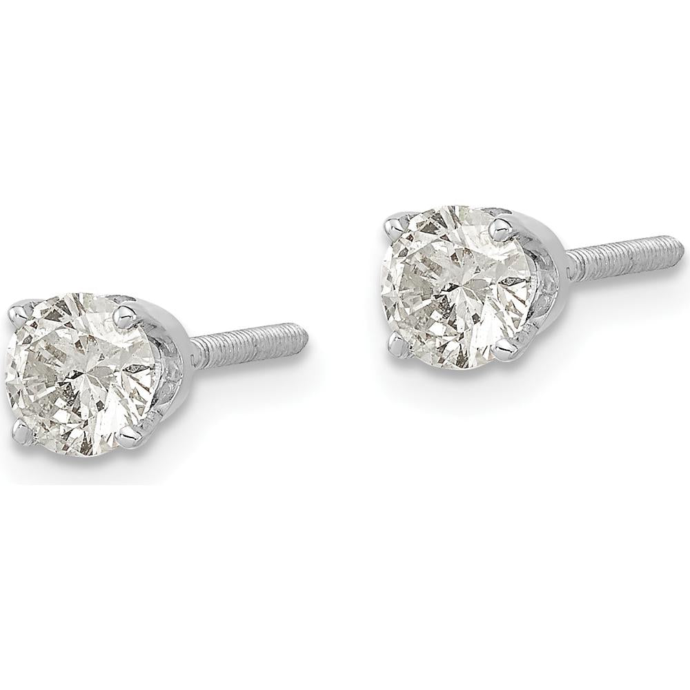14K White Gold Diamond Stud Earrings - 0.5 Carat Total Diamond Weight by Oro Pregiato