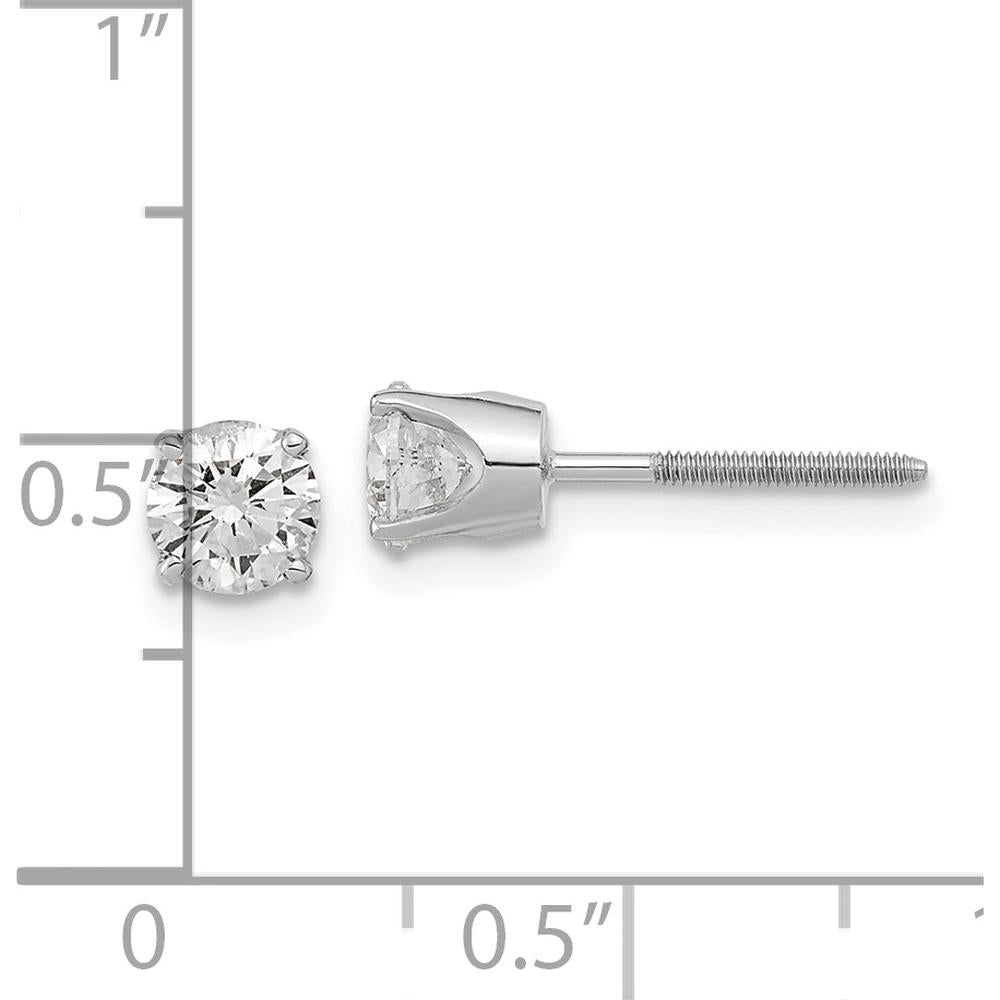 14K White Gold Diamond Stud Earrings - 0.5 Carat Total Diamond Weight by Oro Pregiato