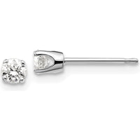 14K White Gold Diamond Stud Earrings with 0.25 Carat Round Diamonds in Four-Prong Setting by 0