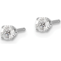 14K White Gold Diamond Stud Earrings with 0.25 Carat Round Diamonds in Four-Prong Setting by 0